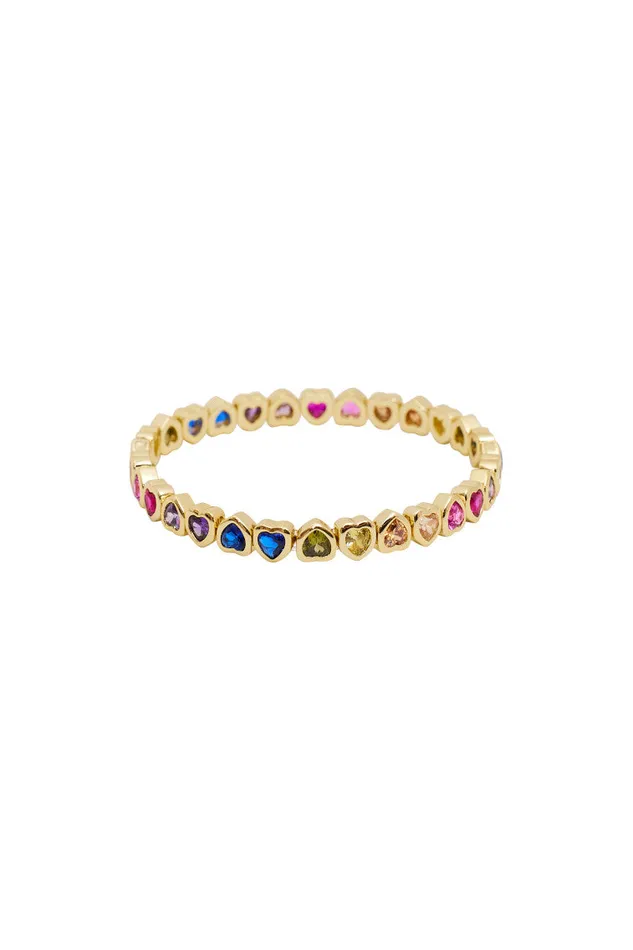 Women Jewelry LoveShackFancy Erin Wachs Small Heart Stretch Bracelet Multi