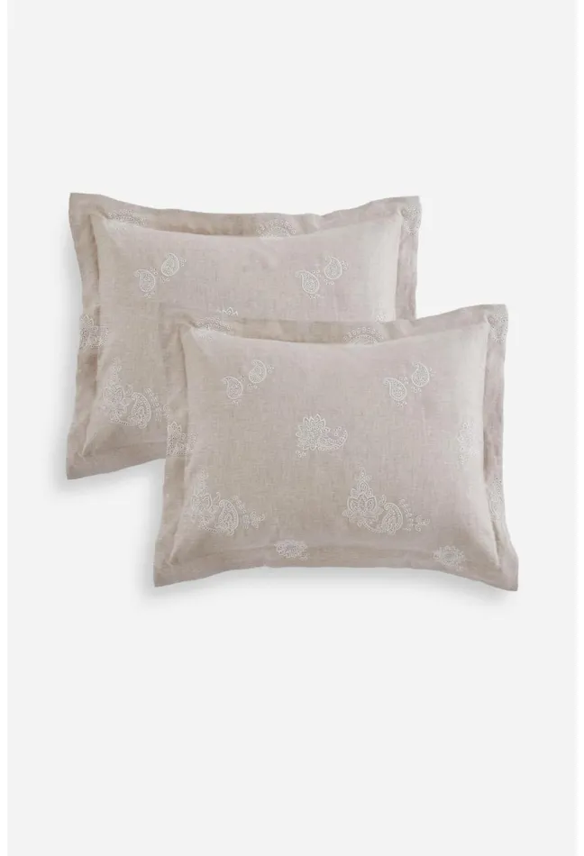 Women Johnny Was Bedding Skyler Eyelet Linen Standard Shams Sand