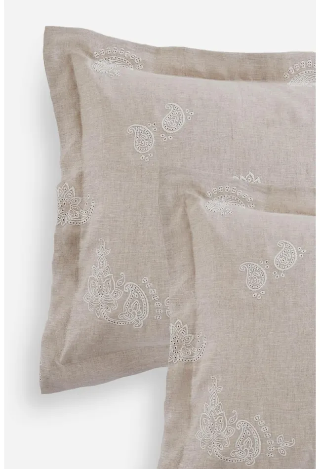 Women Johnny Was Bedding Skyler Eyelet Linen Standard Shams Sand