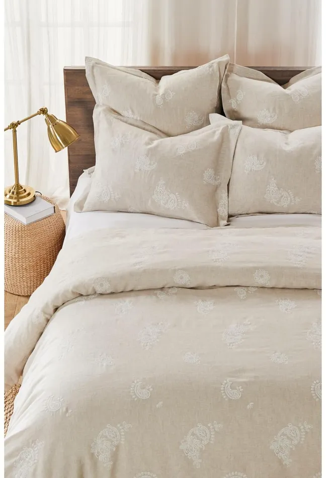 Women Johnny Was Bedding Skyler Eyelet Queen Linen Duvet Sand