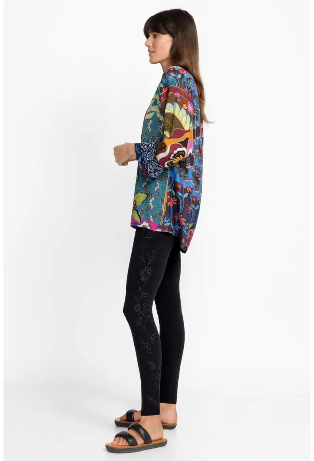 Women Johnny Was Bottoms Calipso Tonal Legging Black