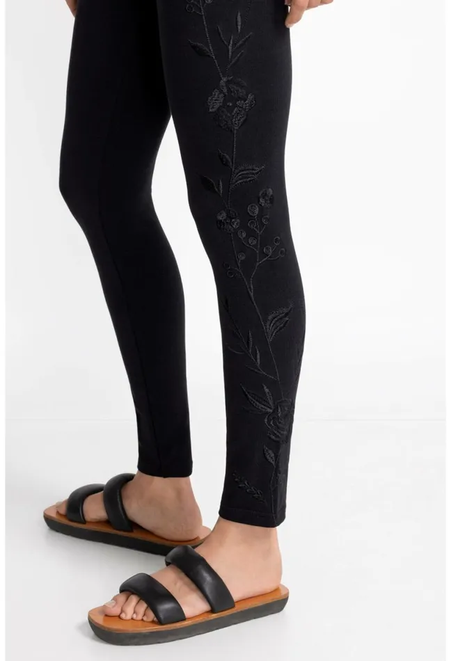 Women Johnny Was Bottoms Calipso Tonal Legging Black