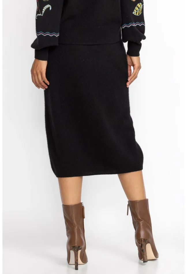 Women Johnny Was Bottoms Isabella Sweater Skirt Black