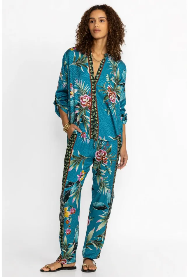 Women Johnny Was Bottoms Lagoon Kelly Pant Lagoon