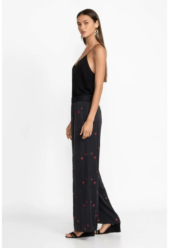 Women Johnny Was Bottoms Maxine Seamed Wide Leg Pant Black