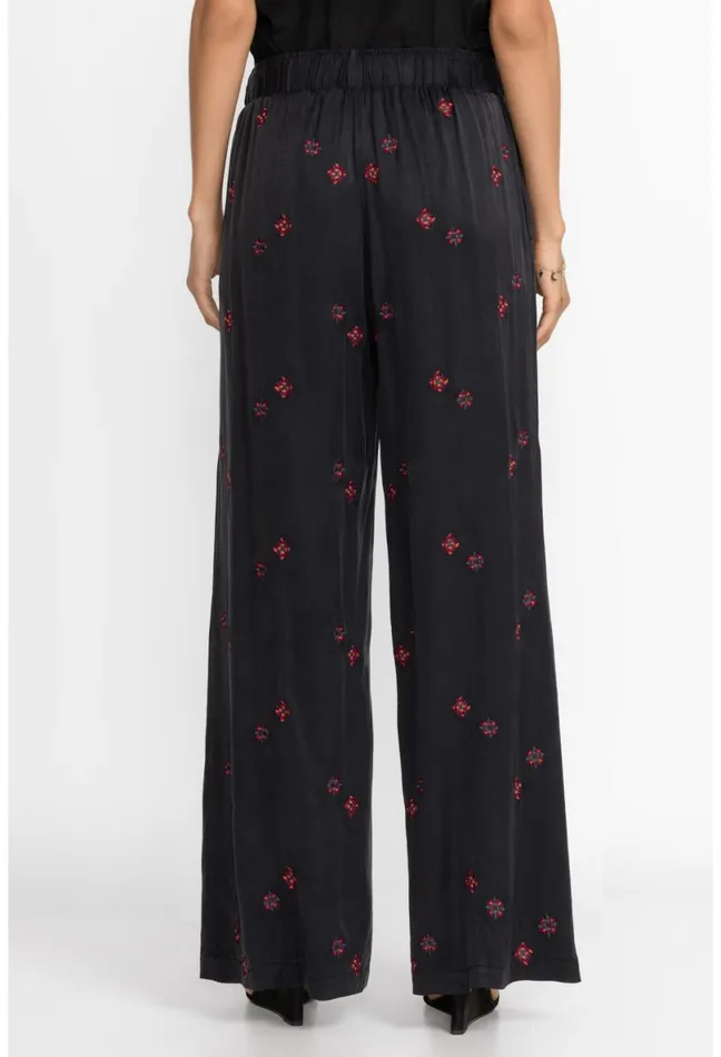 Women Johnny Was Bottoms Maxine Seamed Wide Leg Pant Black