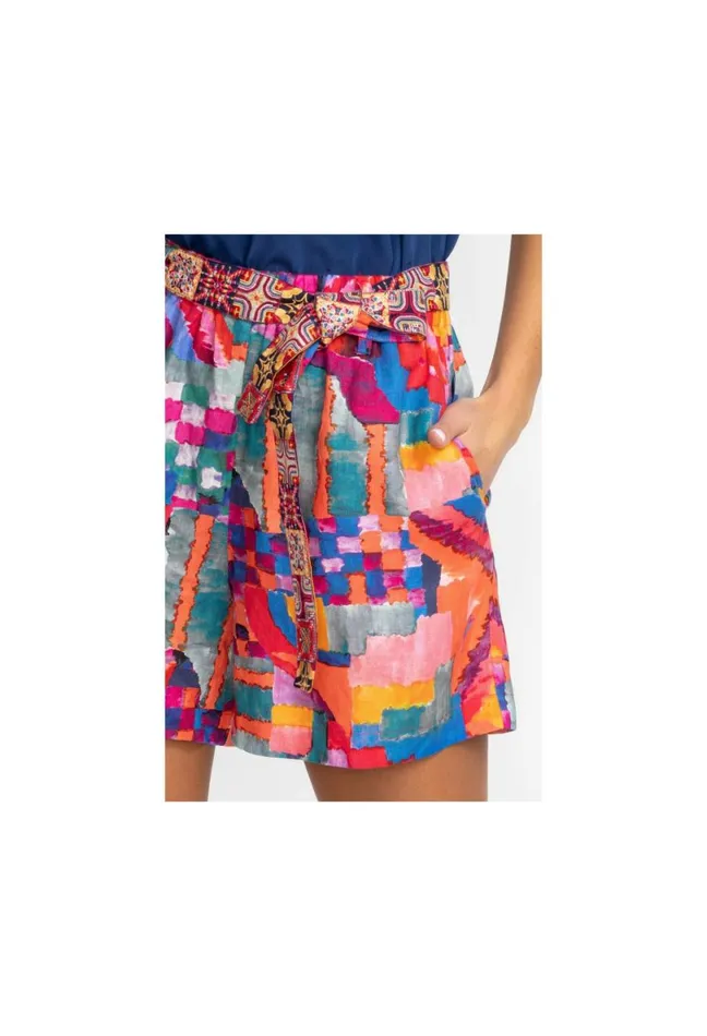 Women Johnny Was Bottoms Summer Daydream Linen Short Summer Daydream