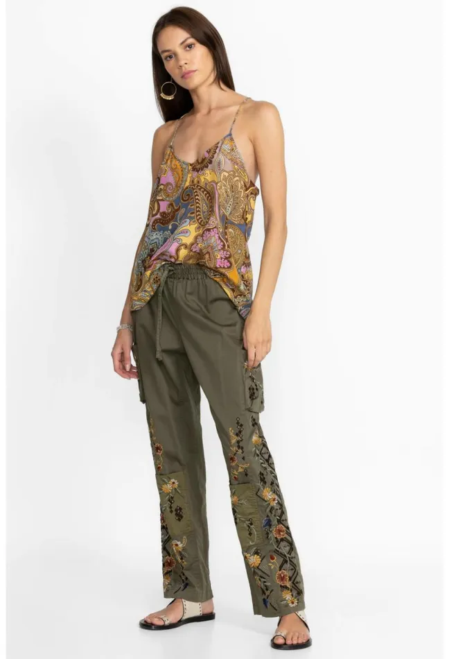 Women Johnny Was Bottoms Whitney Pant Martini Olive