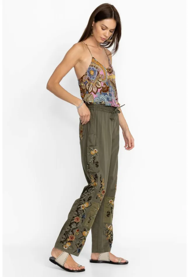 Women Johnny Was Bottoms Whitney Pant Martini Olive