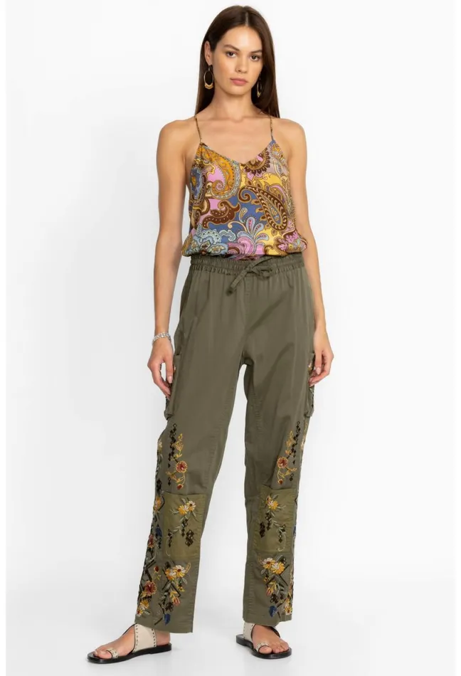 Women Johnny Was Bottoms Whitney Pant Martini Olive