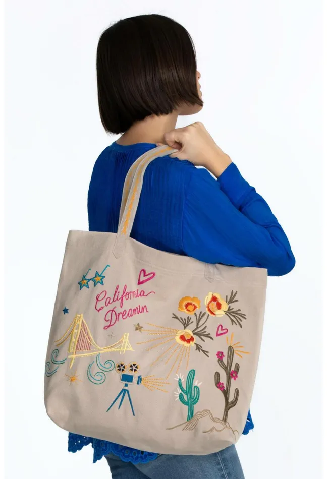 Women Johnny Was Handbags California Everyday Tote French Macaroon
