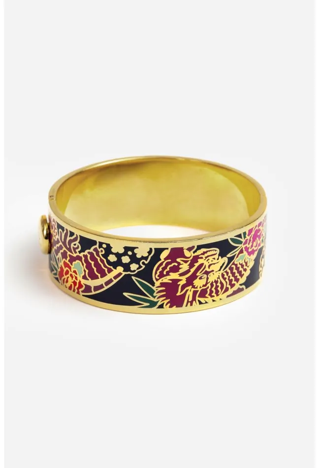Women Johnny Was Jewelry Dragon Hinged Bracelet Multi