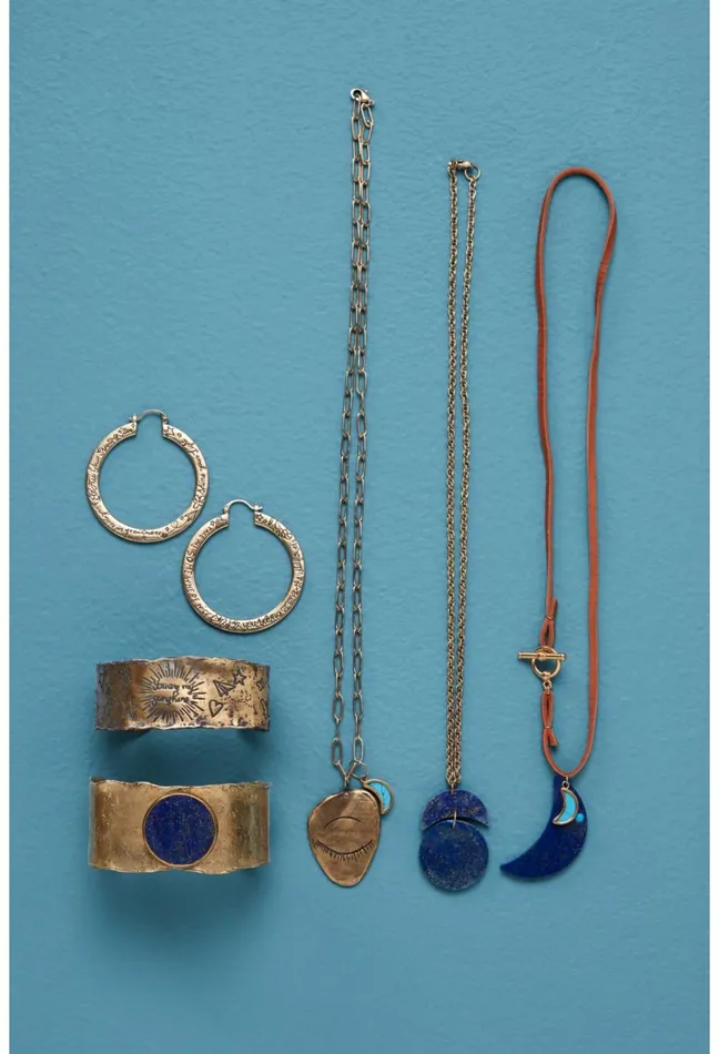 Women Johnny Was Jewelry Evil Eye And Moon Charm Necklace Brass