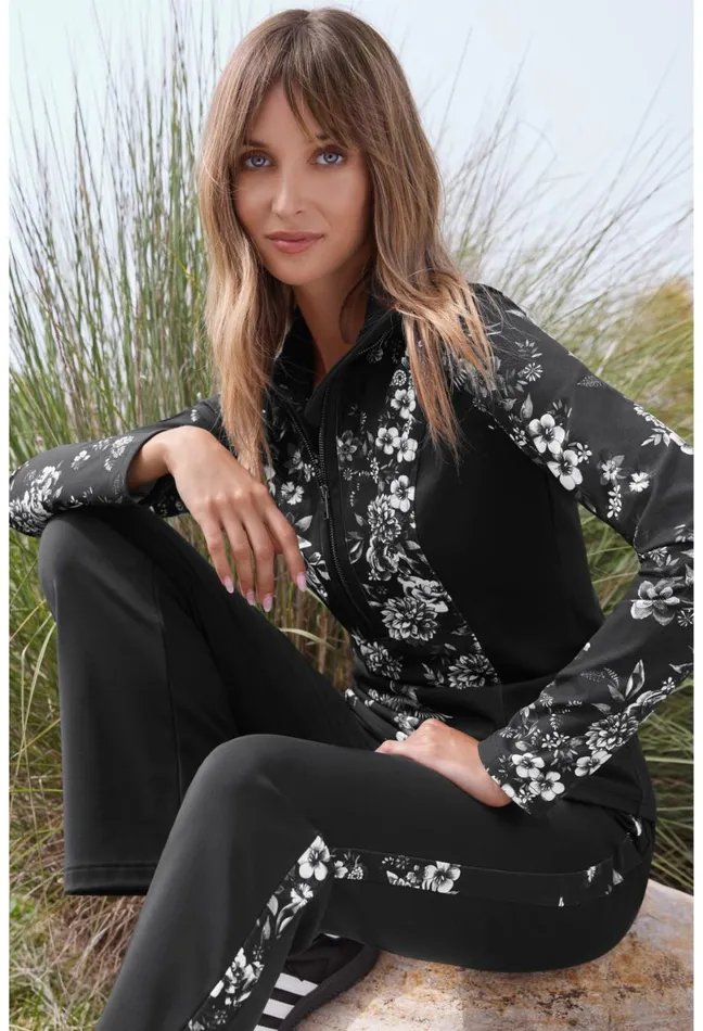 Women Johnny Was Outerwear Dreamer Blocked Athletic Mock Neck Pullover Charcoal Dreamer
