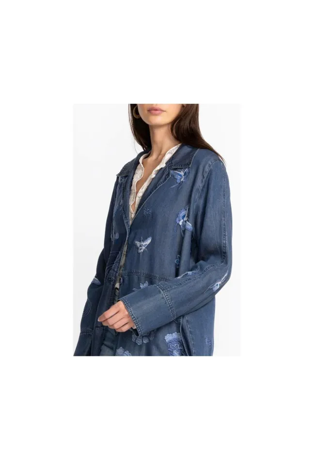 Women Johnny Was Outerwear Jazmine Duster Coat Denim Blue