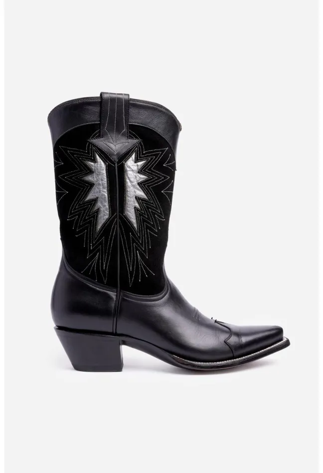 Women Johnny Was Shoes Night Sky Cowboy Boot Black