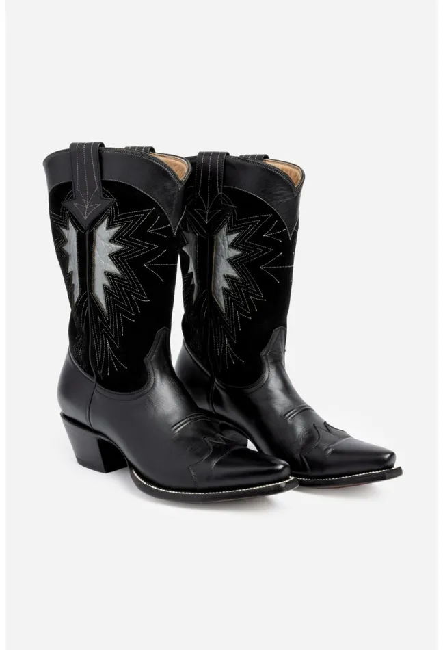 Women Johnny Was Shoes Night Sky Cowboy Boot Black
