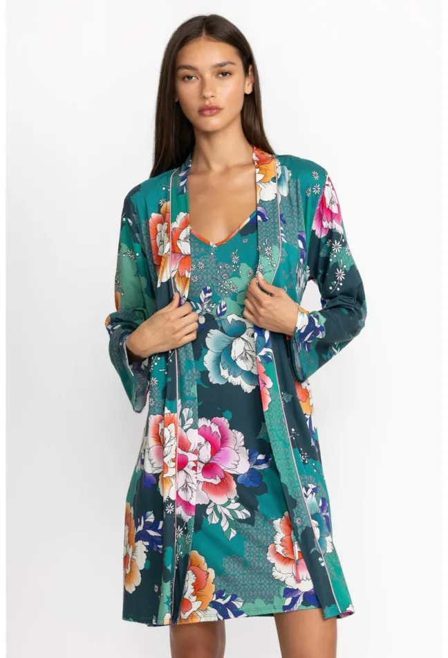 Women Johnny Was Sleepwear The Jonesy Sleep Robe Tura Turquoise