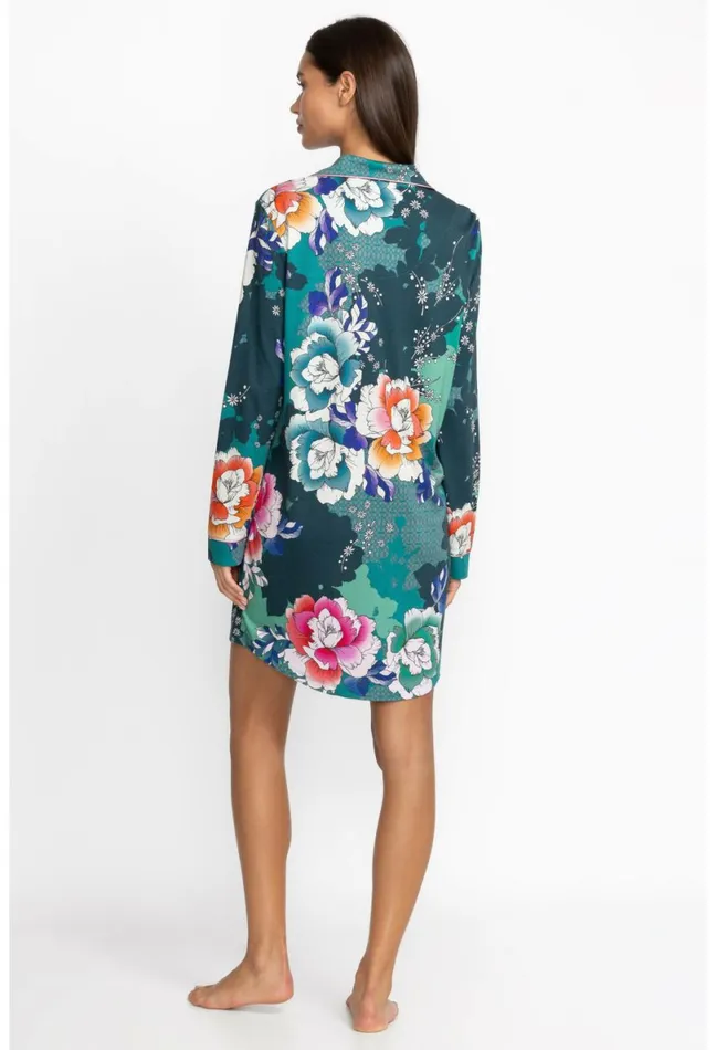 Women Johnny Was Sleepwear The Neena Long Sleeve Shirt Tura Turquoise