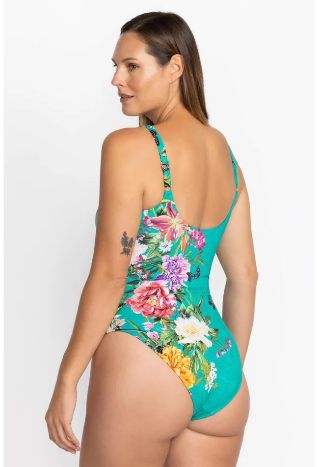 Women Johnny Was Swim and Resort Peacock Goza Tank One Piece Peacock Goza