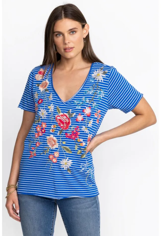 Women Johnny Was Tops Catalina Everyday Tee Stripe