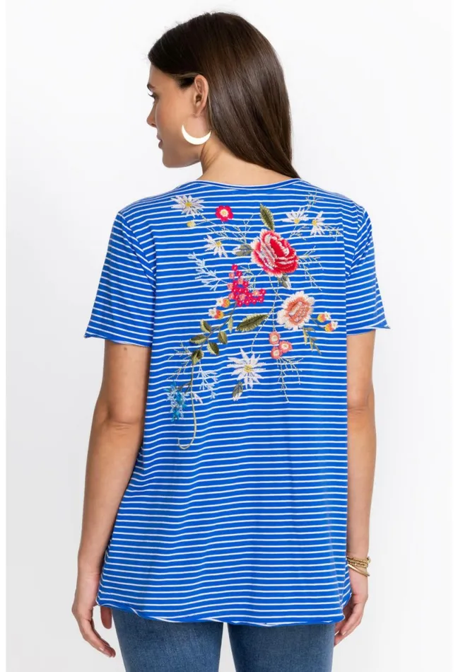 Women Johnny Was Tops Catalina Everyday Tee Stripe