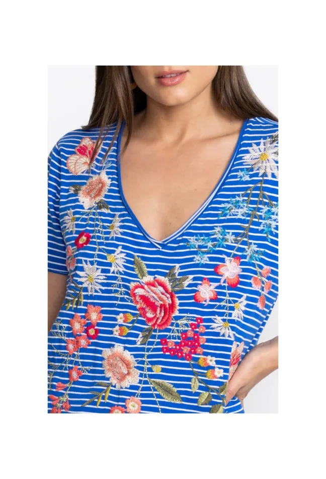 Women Johnny Was Tops Catalina Everyday Tee Stripe