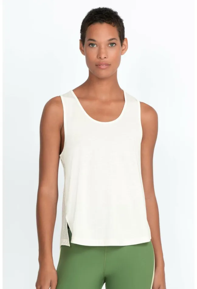 Women Johnny Was Tops Effect Mesh Contrast Tank Tofu
