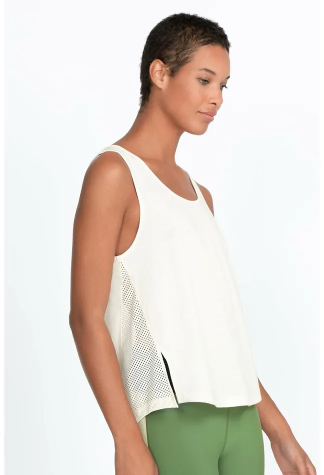 Women Johnny Was Tops Effect Mesh Contrast Tank Tofu
