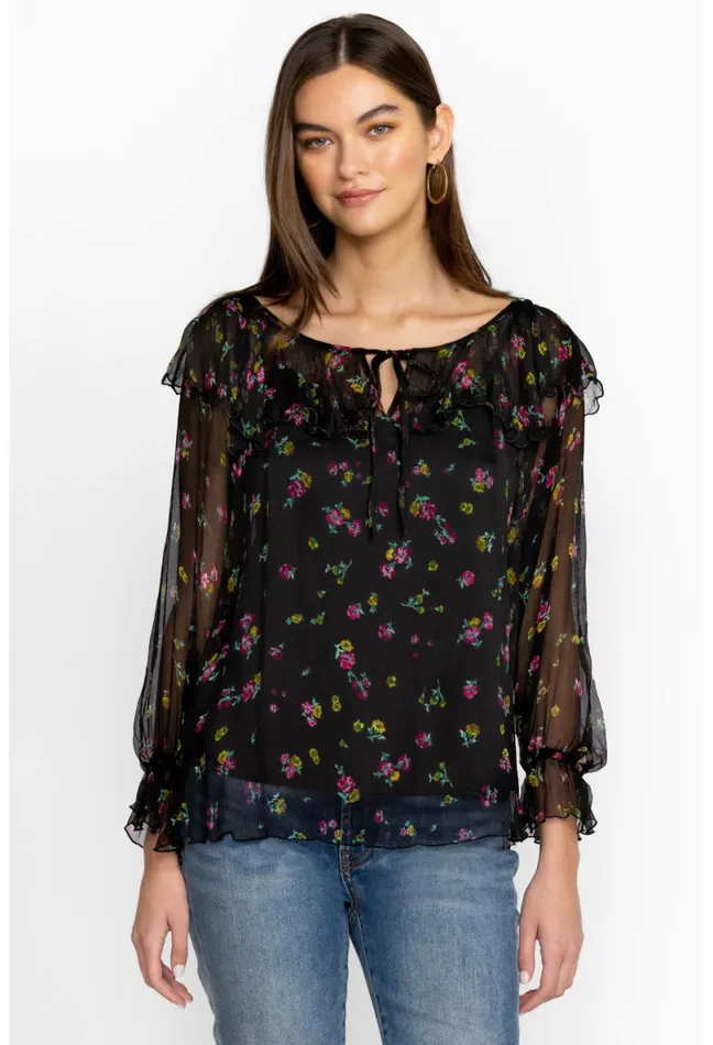 Women Johnny Was Tops Fernanda Peasant Blouse Little Ditsy