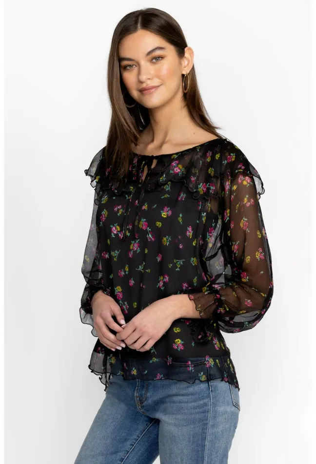 Women Johnny Was Tops Fernanda Peasant Blouse Little Ditsy