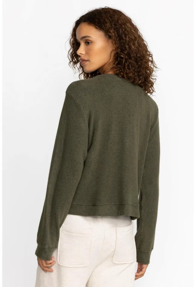 Women Johnny Was Tops Hachi Kangaroo Pocket Pullover Thyme