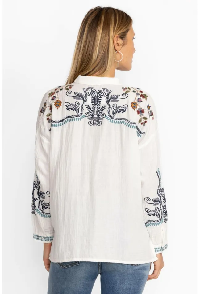 Women Johnny Was Tops Merrick Blouse Natural