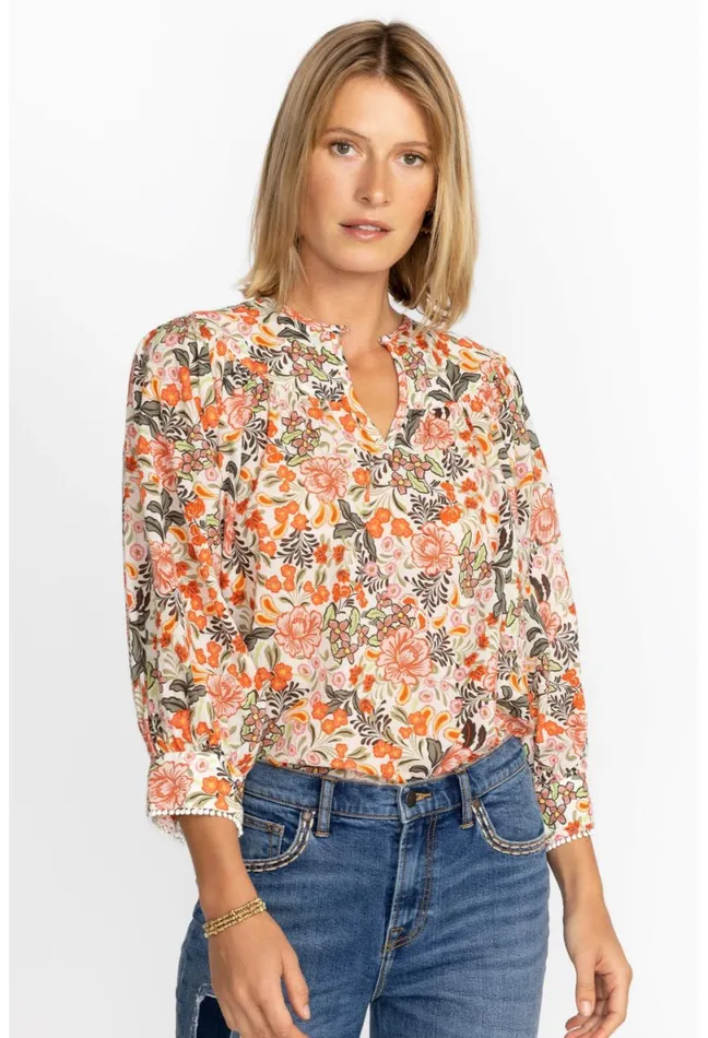 Women Johnny Was Tops Valencia Circle Yoke Blouse Multi