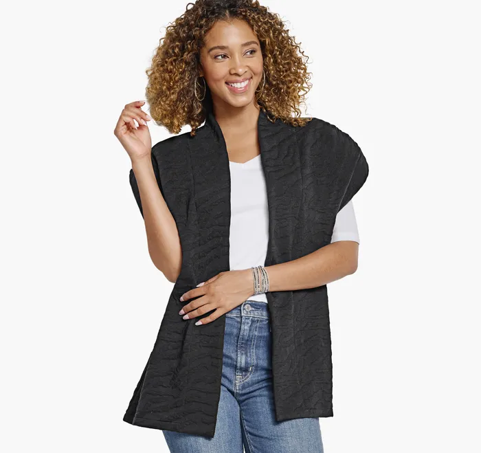 Women Johnston and Murphy Knit Jacquard Vest Black Apparel and Accessories