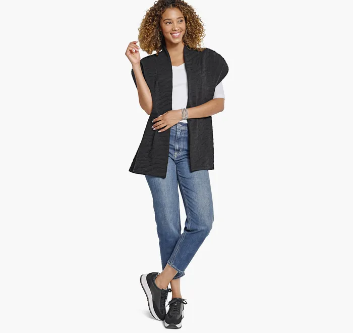 Women Johnston and Murphy Knit Jacquard Vest Black Apparel and Accessories