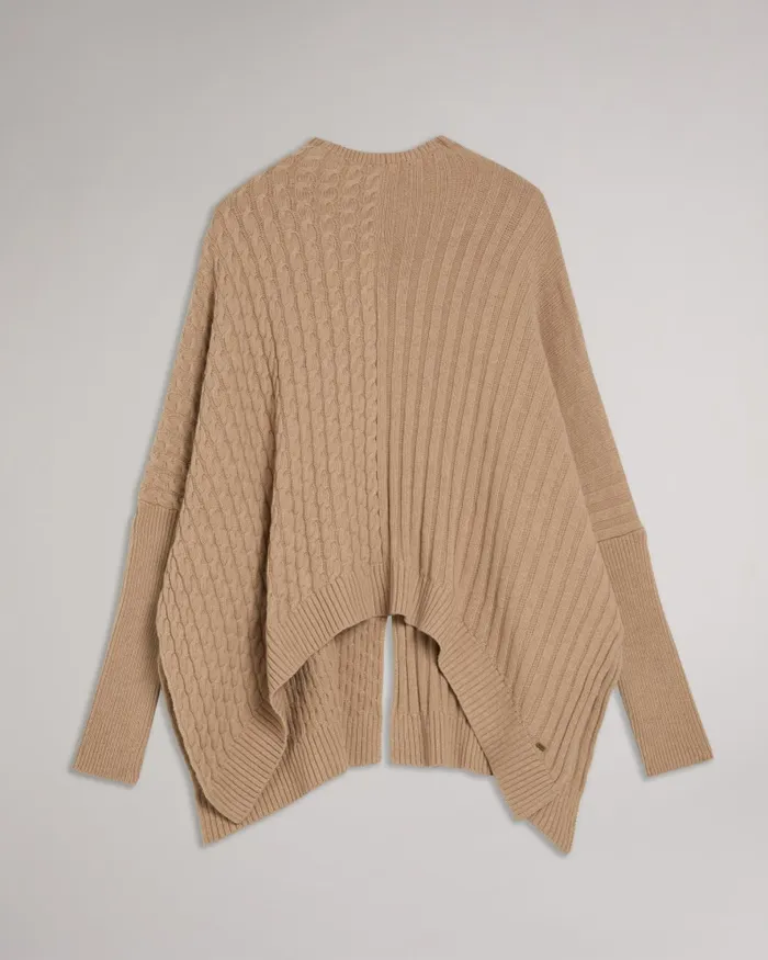 Women JOILLA 8211 Funnel Neck Cape Style Jumper Natural Ted Baker Jumpers and Cardigans Women JOILLA 8211 Funnel Neck Cape Style Jumper Natural Ted Baker Jumpers and Cardigans