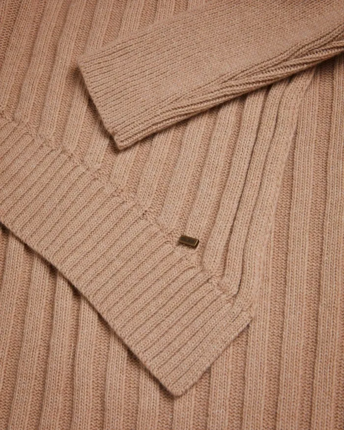 Women JOILLA 8211 Funnel Neck Cape Style Jumper Natural Ted Baker Jumpers and Cardigans