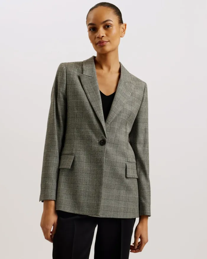 Women JOMMIA 8211 Wool Check Boyfriend Blazer Black Ted Baker Coats and Jackets Women JOMMIA 8211 Wool Check Boyfriend Blazer Black Ted Baker Coats and Jackets