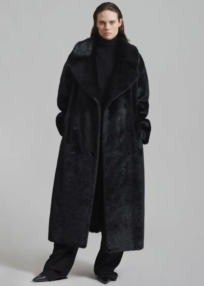 Women Joni Faux Fur Coat 8211 Black The Frankie Shop Outerwear