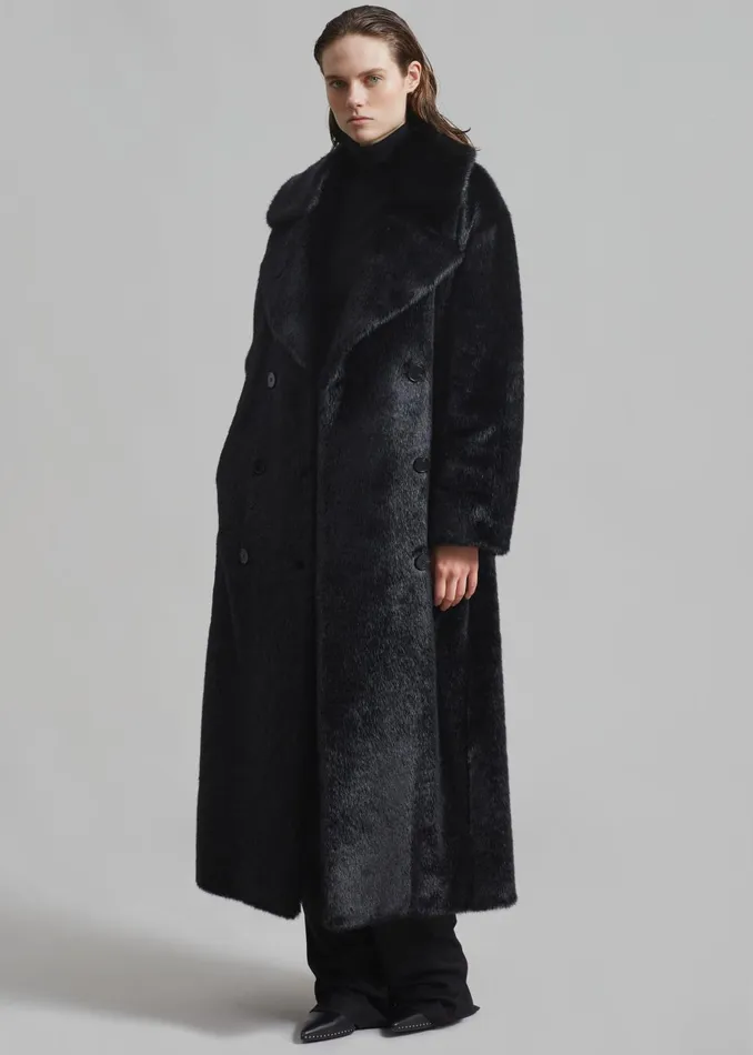 Women Joni Faux Fur Coat 8211 Black The Frankie Shop Outerwear