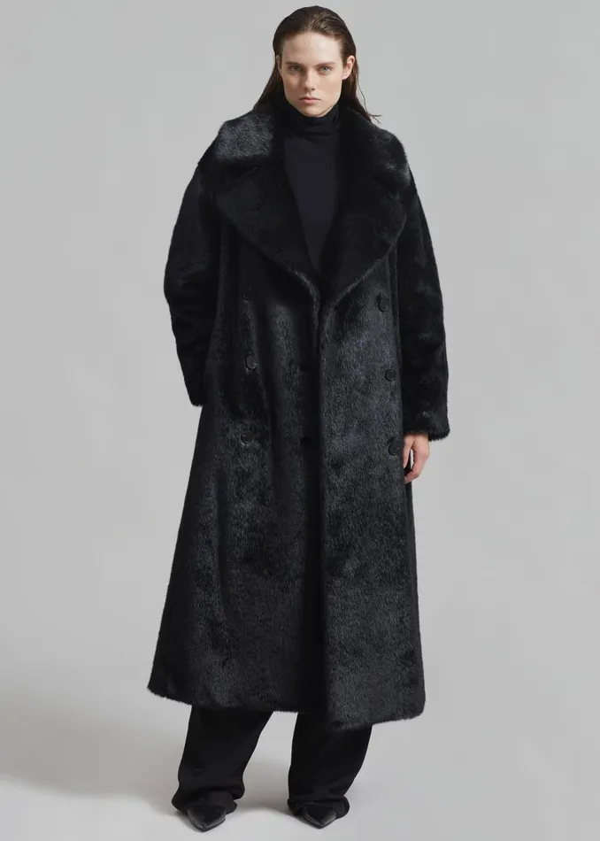 Women Joni Faux Fur Coat 8211 Black The Frankie Shop Outerwear