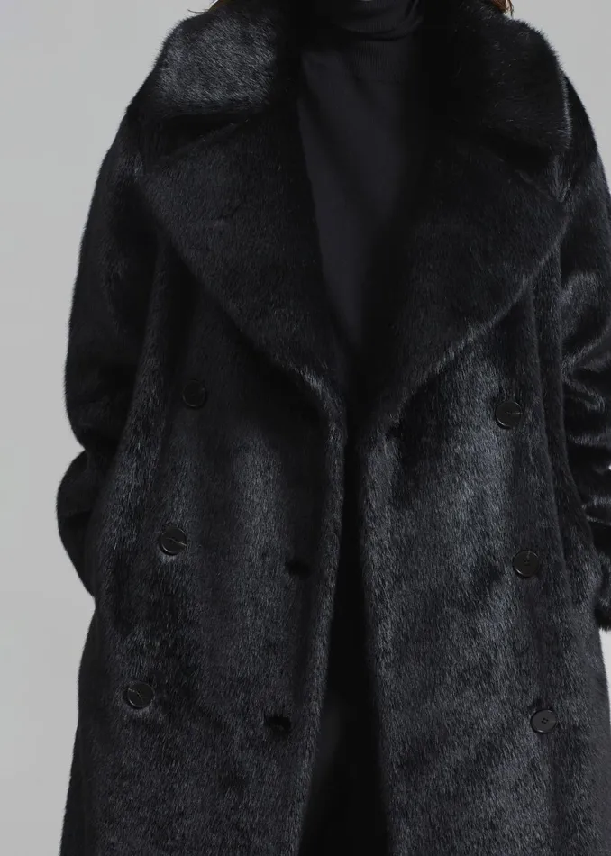 Women Joni Faux Fur Coat 8211 Black The Frankie Shop Outerwear