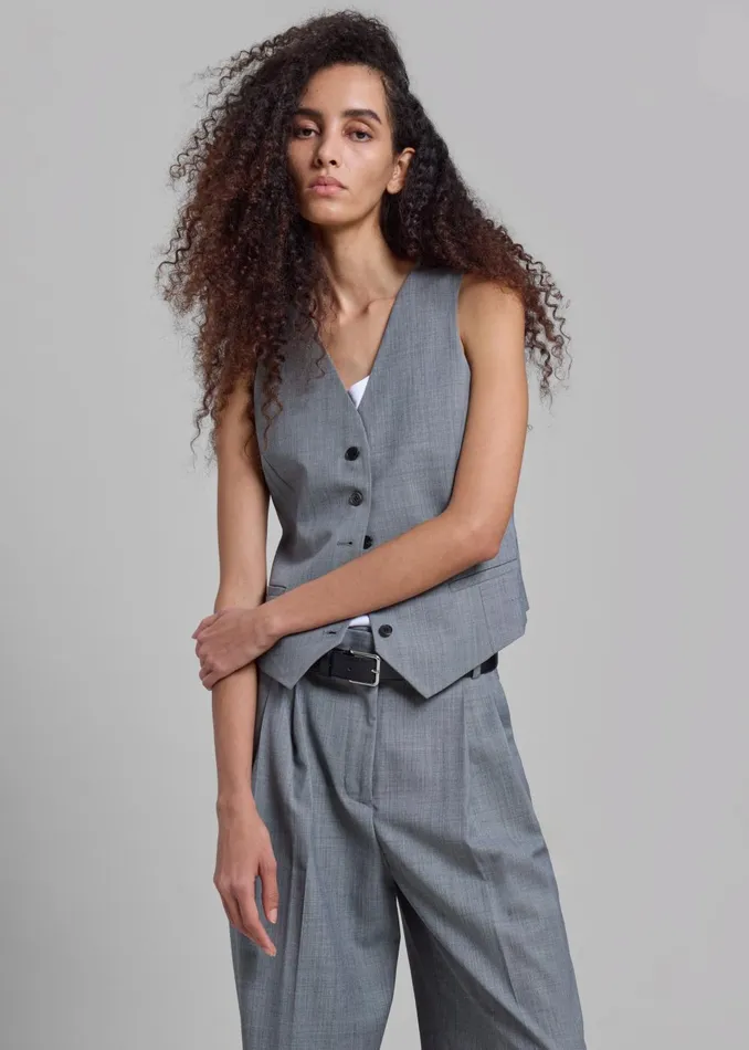 Women Jorae Vest 8211 Grey The Frankie Shop Outerwear