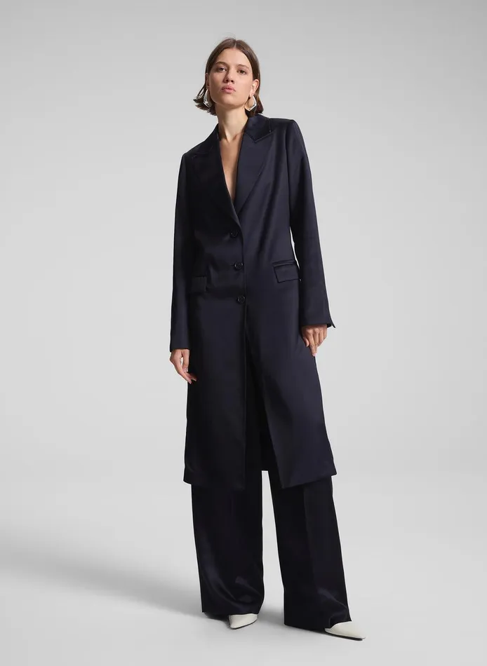 Women Jude Satin Coat Deep Navy ALC Jackets and Coats