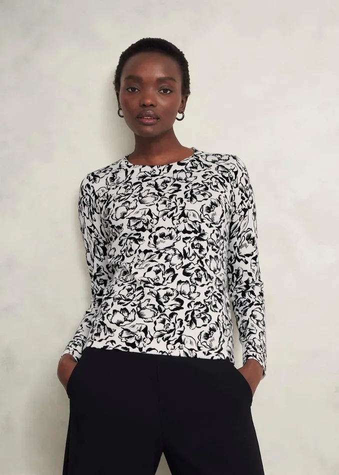 Women Jumpers and Cardigans Hobbs Harlow Jumper With Wool Ivory Black
