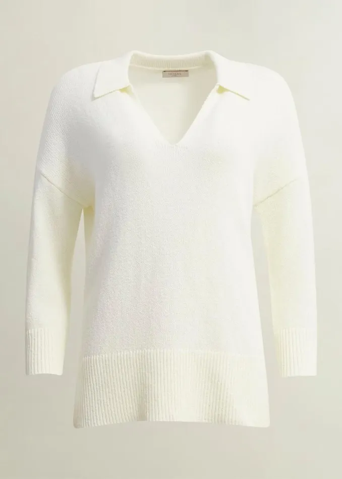 Women Jumpers and Cardigans Hobbs Madelyn Cotton Blend Jumper Warm Ivory