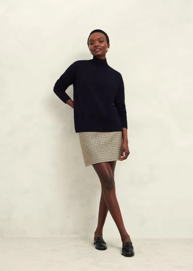 Women Jumpers and Cardigans Hobbs Marlena Cashmere Funnel Neck Jumper Hobbs Navy