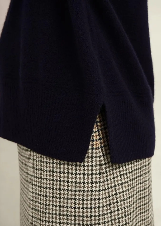 Women Jumpers and Cardigans Hobbs Marlena Cashmere Funnel Neck Jumper Hobbs Navy