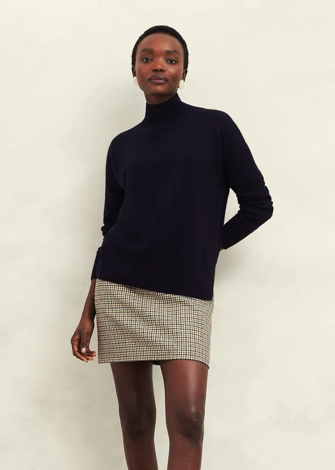 Women Jumpers and Cardigans Hobbs Marlena Cashmere Funnel Neck Jumper Hobbs Navy